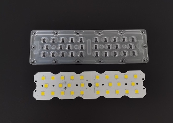 satın al 7070 SMD 28 LED Sokak Işığı Modülü 158X103 DEGREE Heatsink ile Açık Açık Işık Lensi Çevrimiçi üretim