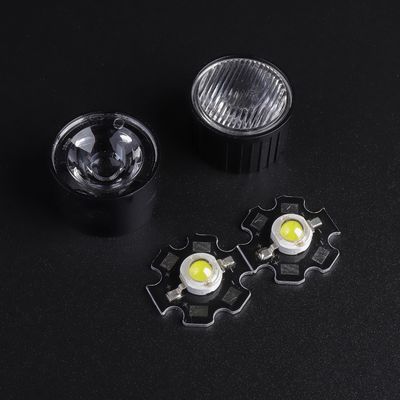 Frosted 90 degree 1W / 3W Optic PMMA Led Lens for Led Flashlight