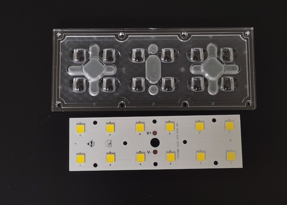 12-In-1 7070 SMD LED Sokak Işığı Modülü Dış Işık Lens 158x103 Derece