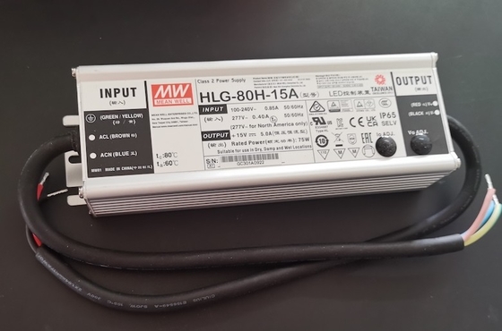 HLG-80H-15A 15v 5A 80W Düşüklü LED Işık Sürücüsü, Sabit Akımlı LED Güç kaynağı