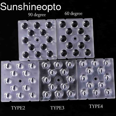 12 IN 1 50X50X5.57mm Optik Sınıf PC Işık için LED Lens