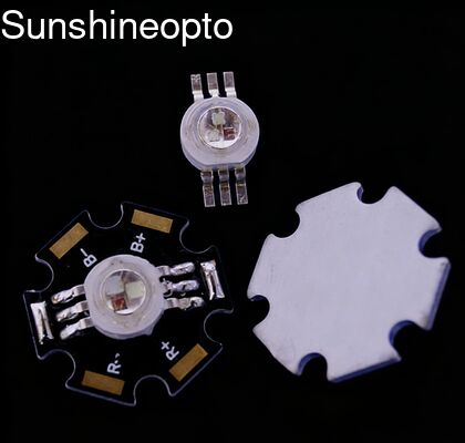 120 Derece Işın Açısı ve Yıldız Tasarımlı 3W RGB Yüksek Güçlü LED Işık Yayan Diyot