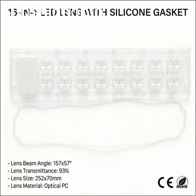 LED Sokak Işık Modülleri için 252 × 70mm Su Geçirmez IP65 LED Dizi Lens Optik PC Lens