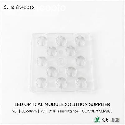SMD 3030/5050 LED'ler için 90 Derece Yüksek Bay LED Lens %91 Geçirgenliğe sahip Optik Sınıf PC Lens