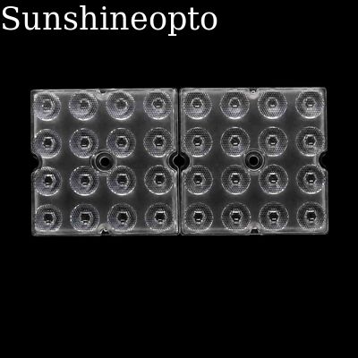 20 Derece 3030 SMD PC Optik LED Yüksek Bay Lens 50×50mm 16'sı 1 Arada Dar Işın Optik Lens