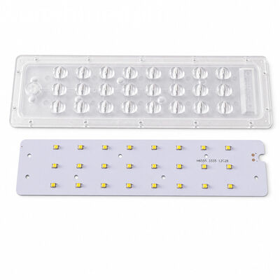24W LED Sokak Işık Modülü Kapağı 45×143 Derece Asimetrik Optik PC Lens, SMD 3535 LED PCB Kartı ile